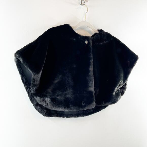 Talbots Faux Fur Cropped Shrug Vest Black Medium - Picture 8 of 15